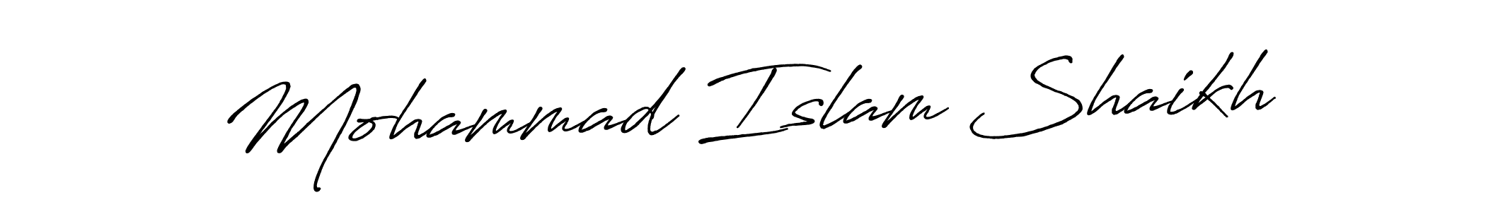 Use a signature maker to create a handwritten signature online. With this signature software, you can design (Antro_Vectra_Bolder) your own signature for name Mohammad Islam Shaikh. Mohammad Islam Shaikh signature style 7 images and pictures png