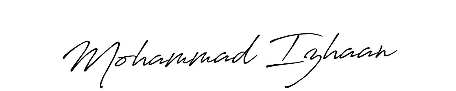 Design your own signature with our free online signature maker. With this signature software, you can create a handwritten (Antro_Vectra_Bolder) signature for name Mohammad Izhaan. Mohammad Izhaan signature style 7 images and pictures png