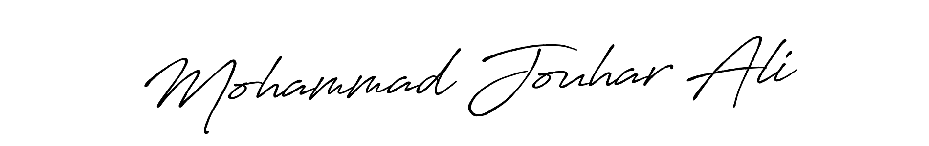 How to make Mohammad Jouhar Ali name signature. Use Antro_Vectra_Bolder style for creating short signs online. This is the latest handwritten sign. Mohammad Jouhar Ali signature style 7 images and pictures png