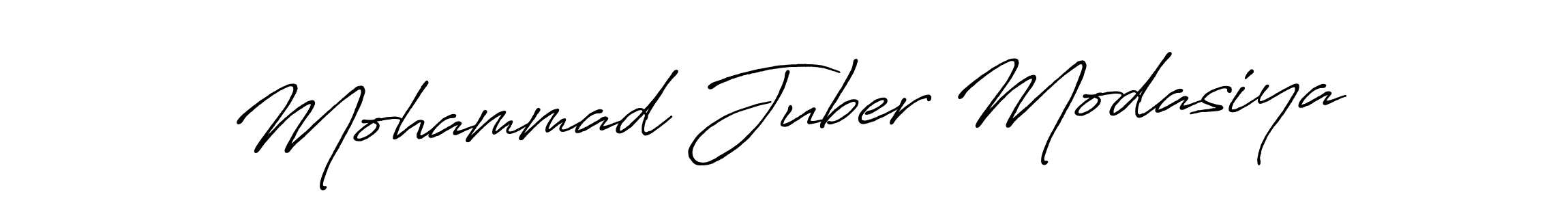 How to make Mohammad Juber Modasiya name signature. Use Antro_Vectra_Bolder style for creating short signs online. This is the latest handwritten sign. Mohammad Juber Modasiya signature style 7 images and pictures png