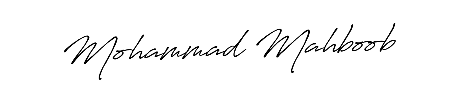 Make a beautiful signature design for name Mohammad Mahboob. With this signature (Antro_Vectra_Bolder) style, you can create a handwritten signature for free. Mohammad Mahboob signature style 7 images and pictures png