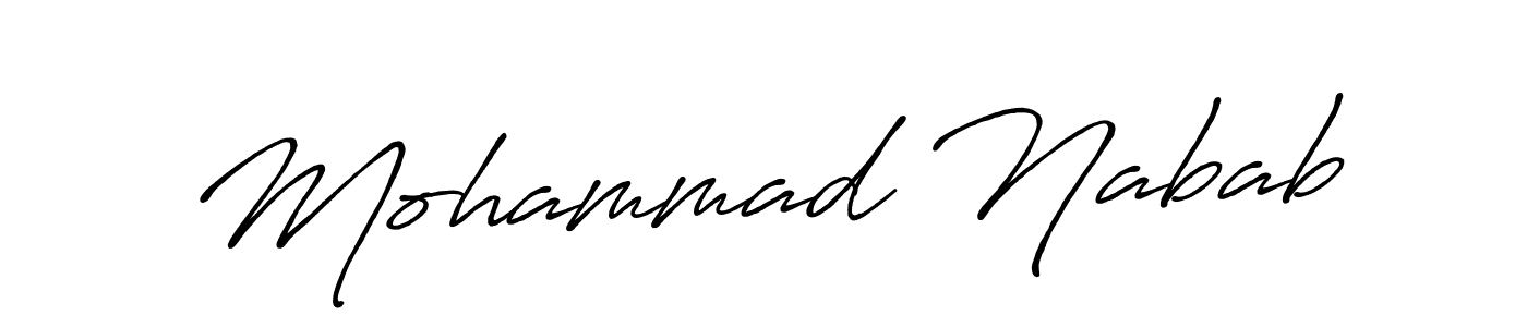 Make a beautiful signature design for name Mohammad Nabab. With this signature (Antro_Vectra_Bolder) style, you can create a handwritten signature for free. Mohammad Nabab signature style 7 images and pictures png