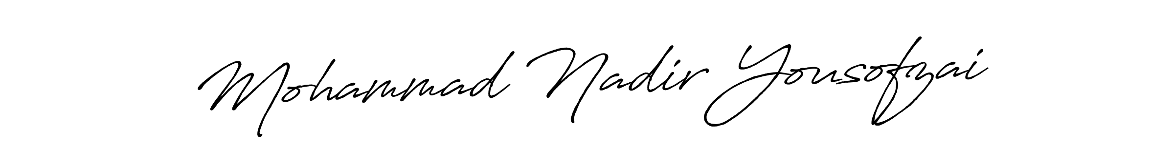 How to make Mohammad Nadir Yousofzai name signature. Use Antro_Vectra_Bolder style for creating short signs online. This is the latest handwritten sign. Mohammad Nadir Yousofzai signature style 7 images and pictures png