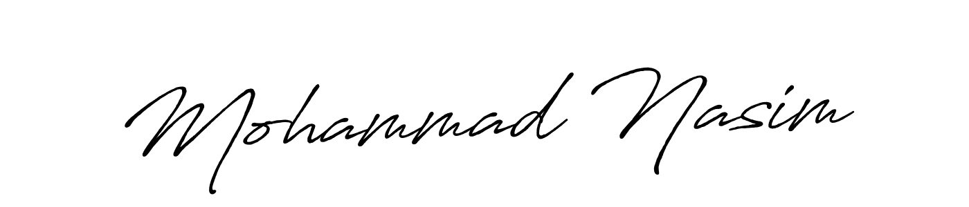 How to make Mohammad Nasim name signature. Use Antro_Vectra_Bolder style for creating short signs online. This is the latest handwritten sign. Mohammad Nasim signature style 7 images and pictures png