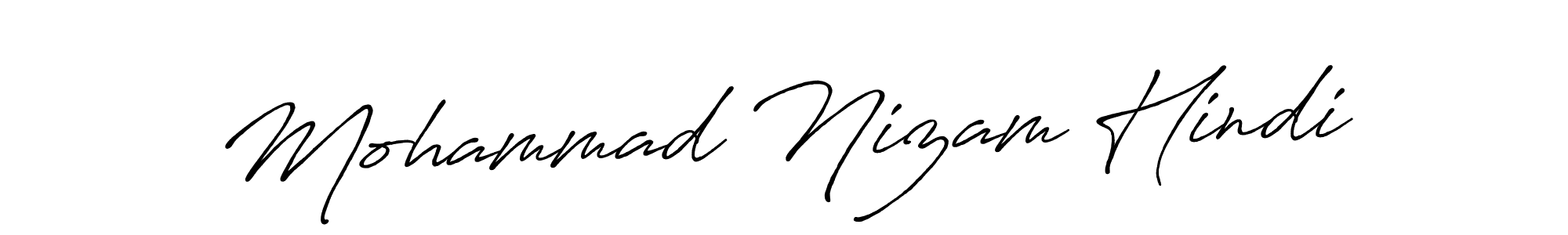 Make a beautiful signature design for name Mohammad Nizam Hindi. With this signature (Antro_Vectra_Bolder) style, you can create a handwritten signature for free. Mohammad Nizam Hindi signature style 7 images and pictures png