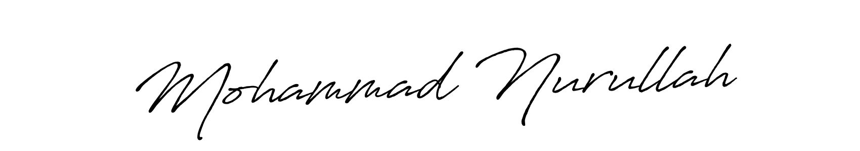 How to make Mohammad Nurullah name signature. Use Antro_Vectra_Bolder style for creating short signs online. This is the latest handwritten sign. Mohammad Nurullah signature style 7 images and pictures png