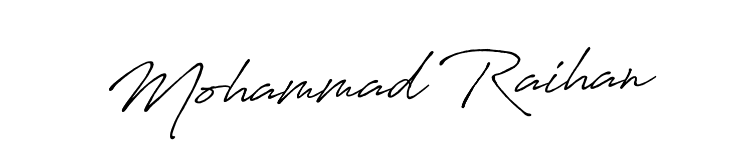 Make a beautiful signature design for name Mohammad Raihan. With this signature (Antro_Vectra_Bolder) style, you can create a handwritten signature for free. Mohammad Raihan signature style 7 images and pictures png