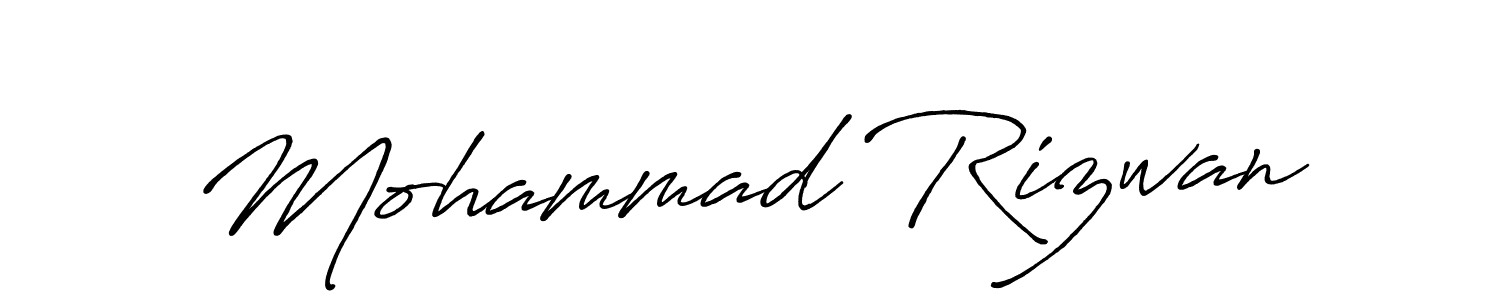 Create a beautiful signature design for name Mohammad Rizwan. With this signature (Antro_Vectra_Bolder) fonts, you can make a handwritten signature for free. Mohammad Rizwan signature style 7 images and pictures png