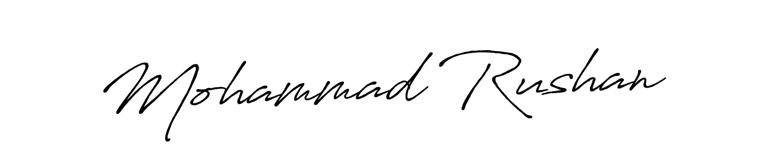 Also You can easily find your signature by using the search form. We will create Mohammad Rushan name handwritten signature images for you free of cost using Antro_Vectra_Bolder sign style. Mohammad Rushan signature style 7 images and pictures png
