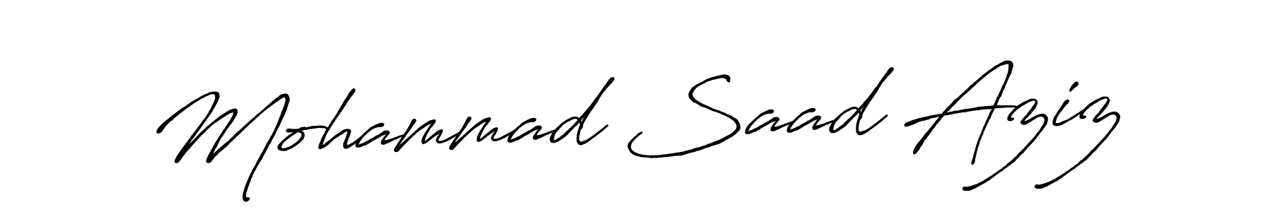Make a short Mohammad Saad Aziz signature style. Manage your documents anywhere anytime using Antro_Vectra_Bolder. Create and add eSignatures, submit forms, share and send files easily. Mohammad Saad Aziz signature style 7 images and pictures png