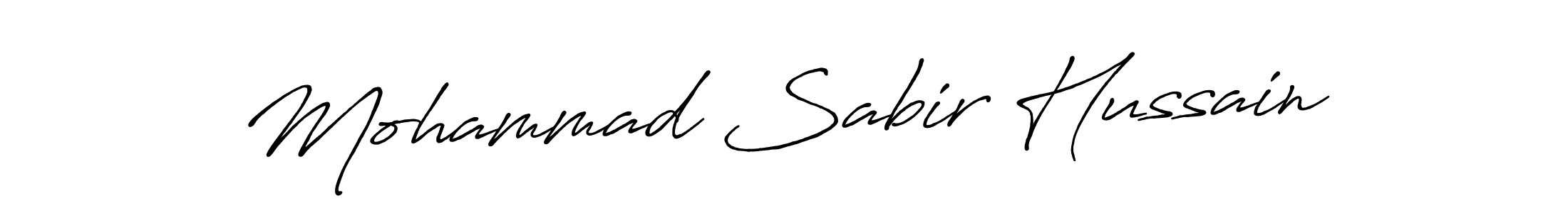 How to make Mohammad Sabir Hussain name signature. Use Antro_Vectra_Bolder style for creating short signs online. This is the latest handwritten sign. Mohammad Sabir Hussain signature style 7 images and pictures png