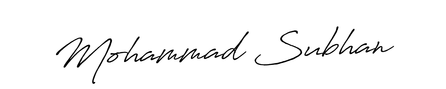 Use a signature maker to create a handwritten signature online. With this signature software, you can design (Antro_Vectra_Bolder) your own signature for name Mohammad Subhan. Mohammad Subhan signature style 7 images and pictures png