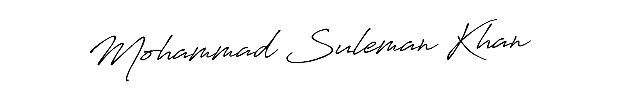 Create a beautiful signature design for name Mohammad Suleman Khan. With this signature (Antro_Vectra_Bolder) fonts, you can make a handwritten signature for free. Mohammad Suleman Khan signature style 7 images and pictures png