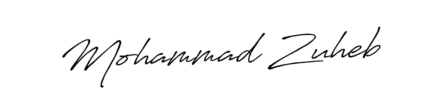 Create a beautiful signature design for name Mohammad Zuheb. With this signature (Antro_Vectra_Bolder) fonts, you can make a handwritten signature for free. Mohammad Zuheb signature style 7 images and pictures png