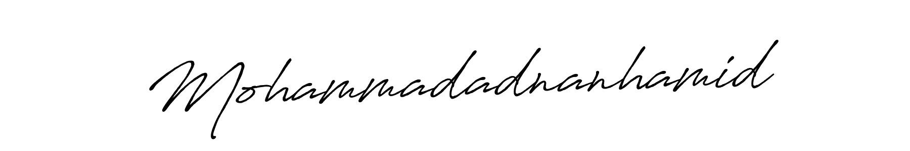 This is the best signature style for the Mohammadadnanhamid name. Also you like these signature font (Antro_Vectra_Bolder). Mix name signature. Mohammadadnanhamid signature style 7 images and pictures png