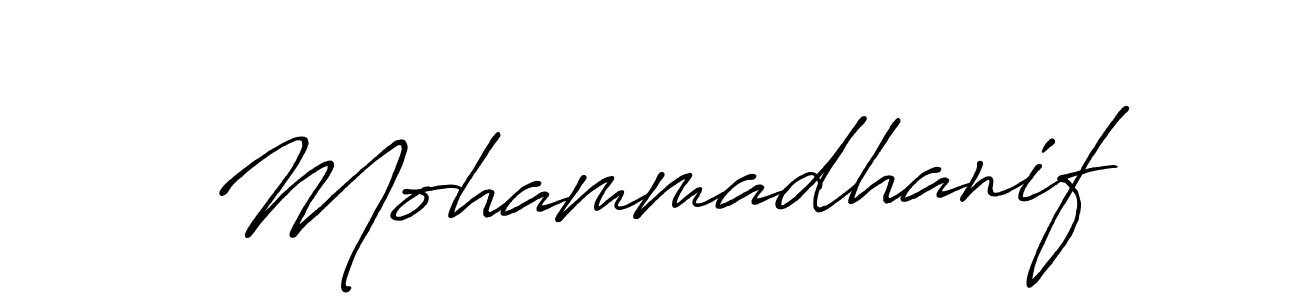 Use a signature maker to create a handwritten signature online. With this signature software, you can design (Antro_Vectra_Bolder) your own signature for name Mohammadhanif. Mohammadhanif signature style 7 images and pictures png