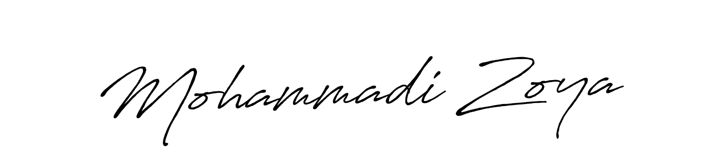 Create a beautiful signature design for name Mohammadi Zoya. With this signature (Antro_Vectra_Bolder) fonts, you can make a handwritten signature for free. Mohammadi Zoya signature style 7 images and pictures png