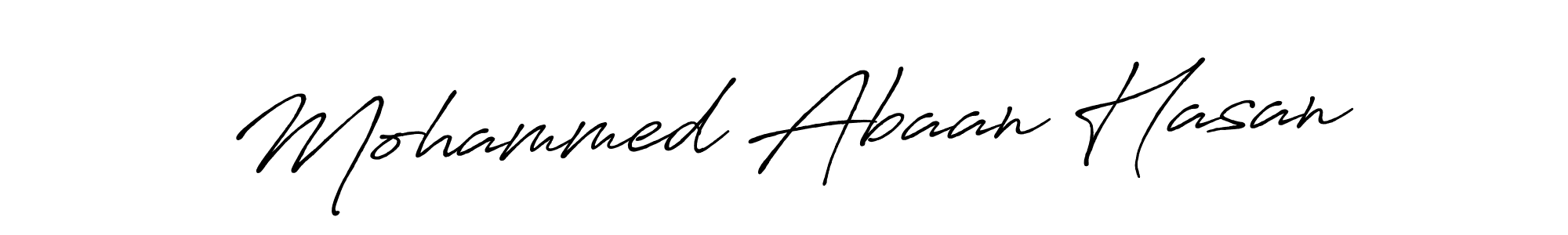 How to make Mohammed Abaan Hasan name signature. Use Antro_Vectra_Bolder style for creating short signs online. This is the latest handwritten sign. Mohammed Abaan Hasan signature style 7 images and pictures png