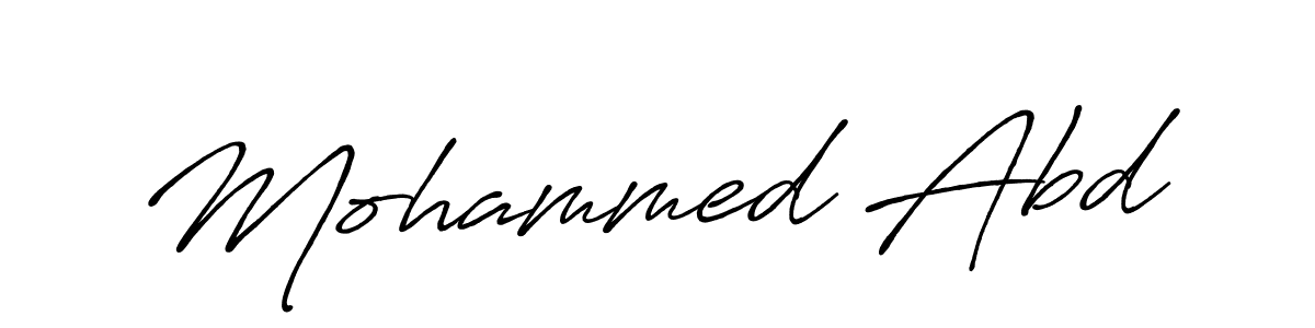 Create a beautiful signature design for name Mohammed Abd. With this signature (Antro_Vectra_Bolder) fonts, you can make a handwritten signature for free. Mohammed Abd signature style 7 images and pictures png