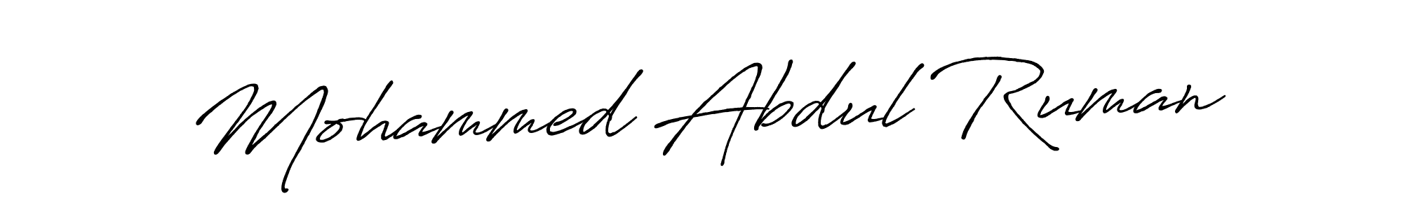 Make a beautiful signature design for name Mohammed Abdul Ruman. With this signature (Antro_Vectra_Bolder) style, you can create a handwritten signature for free. Mohammed Abdul Ruman signature style 7 images and pictures png