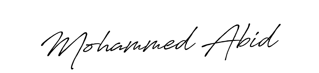 Make a beautiful signature design for name Mohammed Abid. With this signature (Antro_Vectra_Bolder) style, you can create a handwritten signature for free. Mohammed Abid signature style 7 images and pictures png