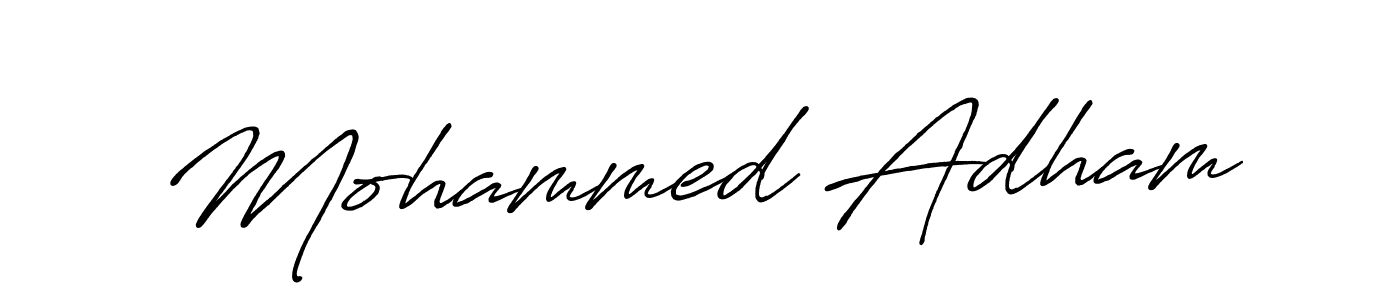 Create a beautiful signature design for name Mohammed Adham. With this signature (Antro_Vectra_Bolder) fonts, you can make a handwritten signature for free. Mohammed Adham signature style 7 images and pictures png