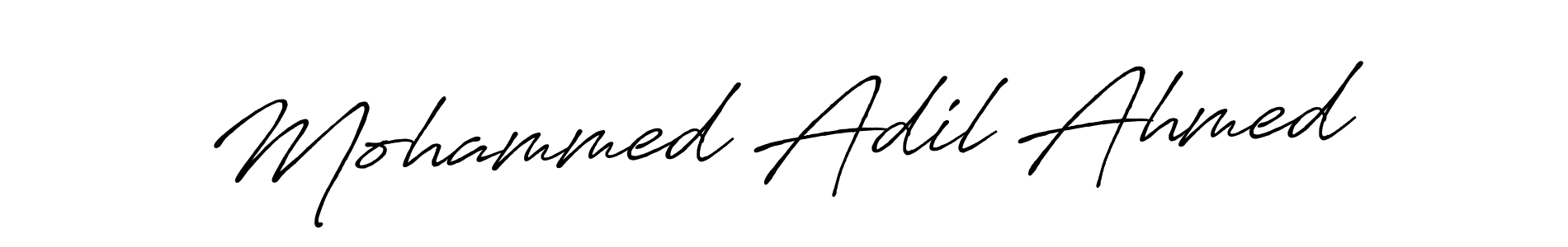 How to make Mohammed Adil Ahmed name signature. Use Antro_Vectra_Bolder style for creating short signs online. This is the latest handwritten sign. Mohammed Adil Ahmed signature style 7 images and pictures png