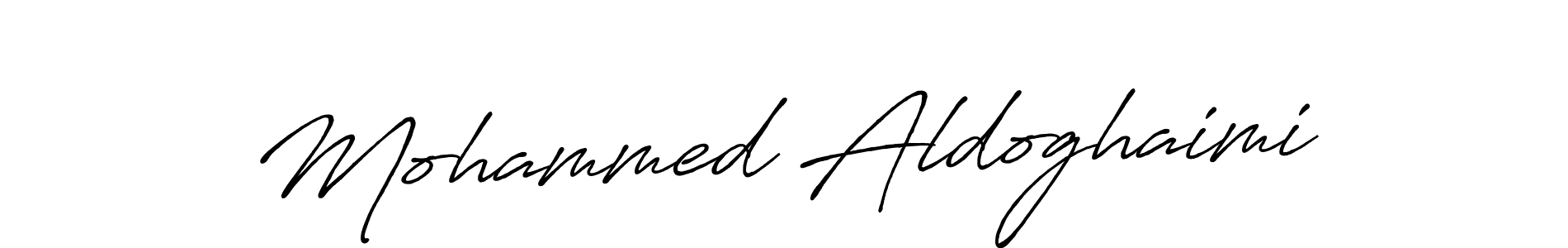 Create a beautiful signature design for name Mohammed Aldoghaimi. With this signature (Antro_Vectra_Bolder) fonts, you can make a handwritten signature for free. Mohammed Aldoghaimi signature style 7 images and pictures png