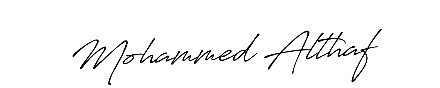 Design your own signature with our free online signature maker. With this signature software, you can create a handwritten (Antro_Vectra_Bolder) signature for name Mohammed Althaf. Mohammed Althaf signature style 7 images and pictures png