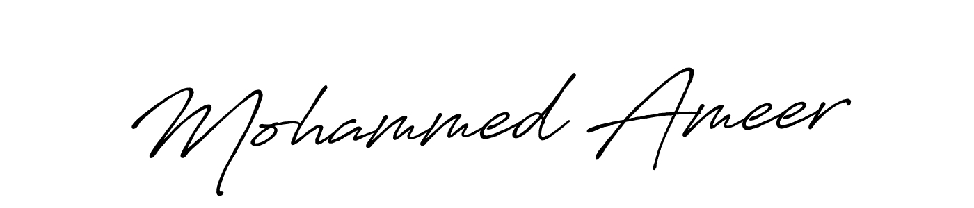 Create a beautiful signature design for name Mohammed Ameer. With this signature (Antro_Vectra_Bolder) fonts, you can make a handwritten signature for free. Mohammed Ameer signature style 7 images and pictures png