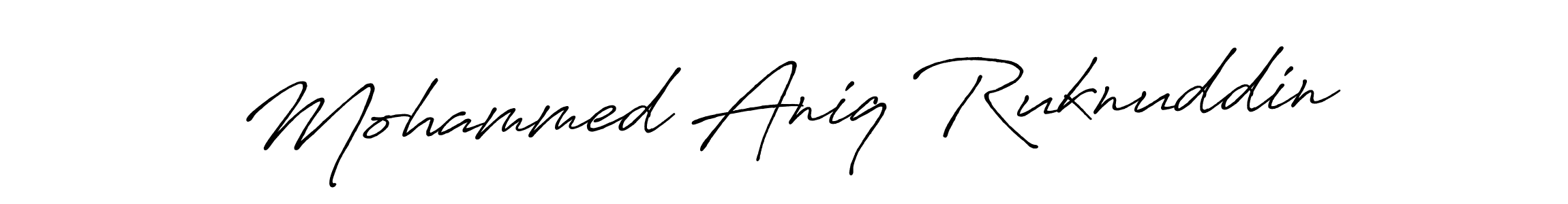 How to make Mohammed Aniq Ruknuddin name signature. Use Antro_Vectra_Bolder style for creating short signs online. This is the latest handwritten sign. Mohammed Aniq Ruknuddin signature style 7 images and pictures png