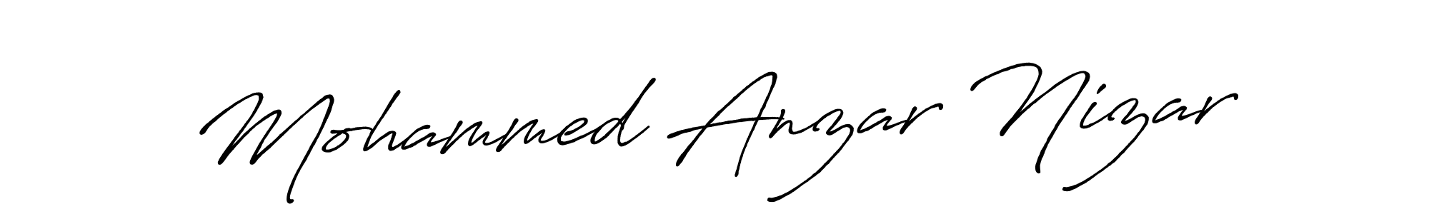 How to make Mohammed Anzar Nizar name signature. Use Antro_Vectra_Bolder style for creating short signs online. This is the latest handwritten sign. Mohammed Anzar Nizar signature style 7 images and pictures png