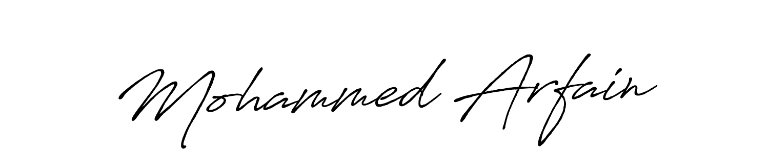 Design your own signature with our free online signature maker. With this signature software, you can create a handwritten (Antro_Vectra_Bolder) signature for name Mohammed Arfain. Mohammed Arfain signature style 7 images and pictures png