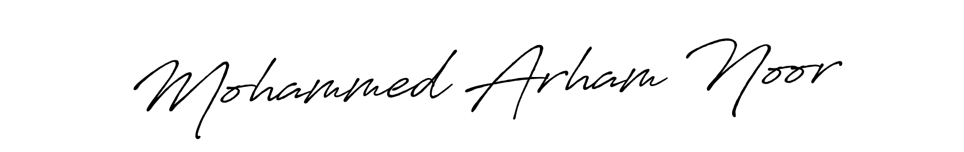 How to make Mohammed Arham Noor name signature. Use Antro_Vectra_Bolder style for creating short signs online. This is the latest handwritten sign. Mohammed Arham Noor signature style 7 images and pictures png