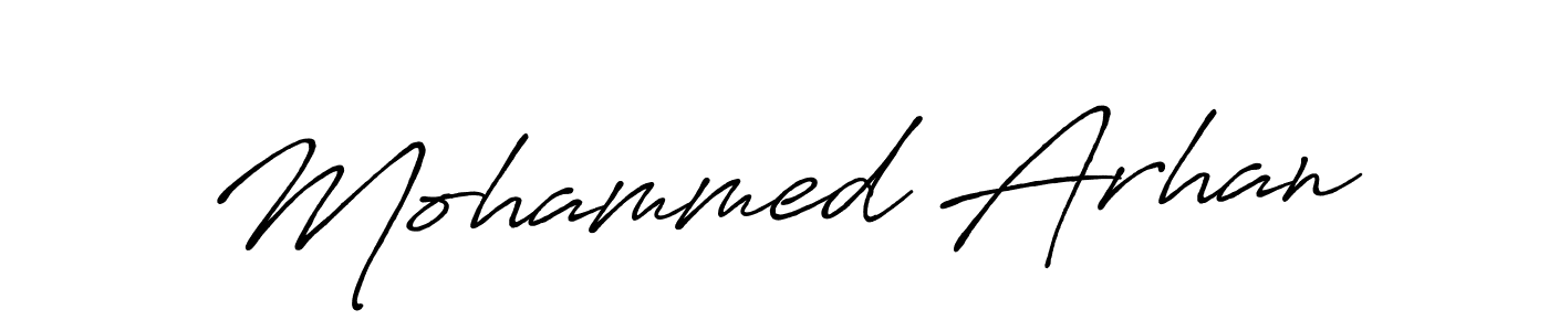 Also we have Mohammed Arhan name is the best signature style. Create professional handwritten signature collection using Antro_Vectra_Bolder autograph style. Mohammed Arhan signature style 7 images and pictures png