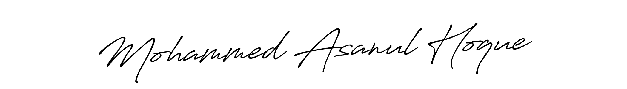 Create a beautiful signature design for name Mohammed Asanul Hoque. With this signature (Antro_Vectra_Bolder) fonts, you can make a handwritten signature for free. Mohammed Asanul Hoque signature style 7 images and pictures png