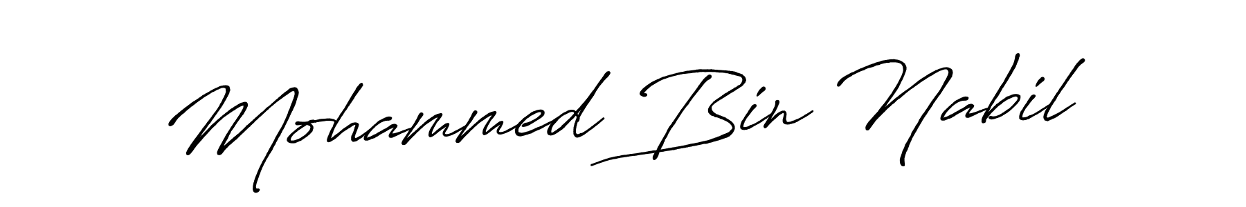 Also we have Mohammed Bin Nabil name is the best signature style. Create professional handwritten signature collection using Antro_Vectra_Bolder autograph style. Mohammed Bin Nabil signature style 7 images and pictures png
