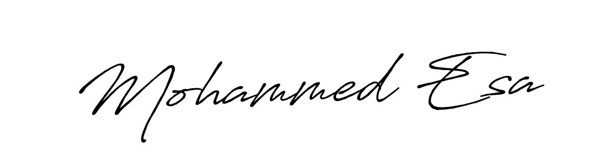 Create a beautiful signature design for name Mohammed Esa. With this signature (Antro_Vectra_Bolder) fonts, you can make a handwritten signature for free. Mohammed Esa signature style 7 images and pictures png