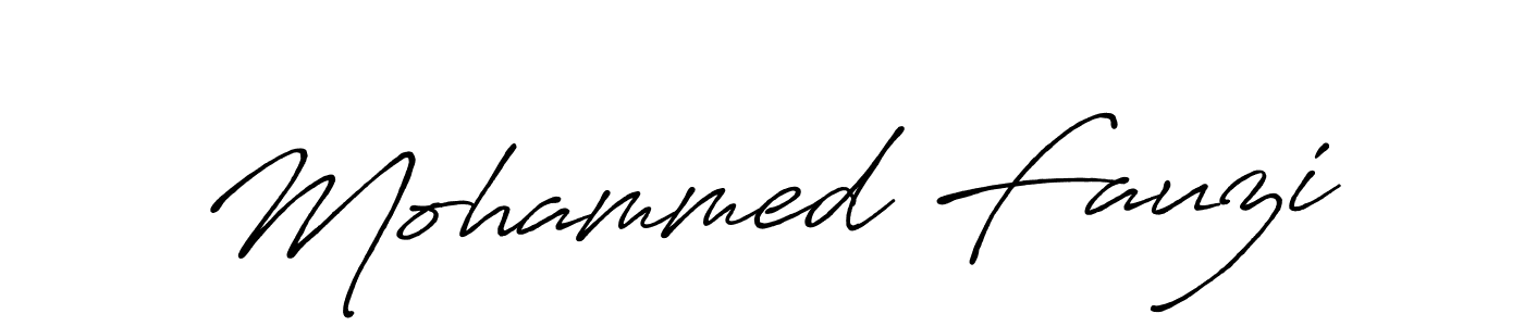 How to make Mohammed Fauzi name signature. Use Antro_Vectra_Bolder style for creating short signs online. This is the latest handwritten sign. Mohammed Fauzi signature style 7 images and pictures png