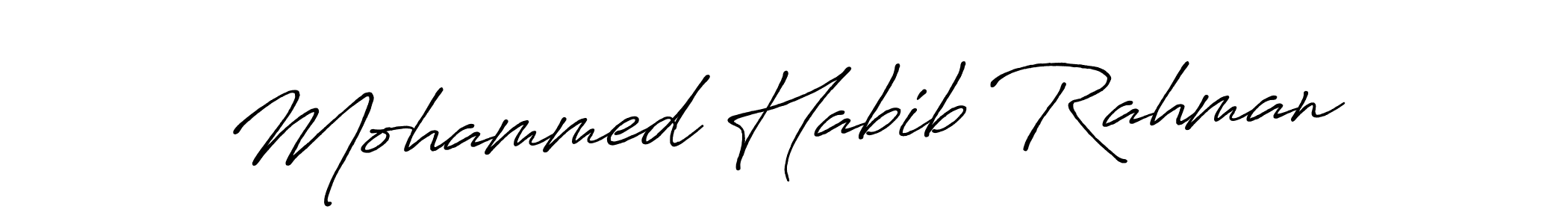 How to make Mohammed Habib Rahman name signature. Use Antro_Vectra_Bolder style for creating short signs online. This is the latest handwritten sign. Mohammed Habib Rahman signature style 7 images and pictures png