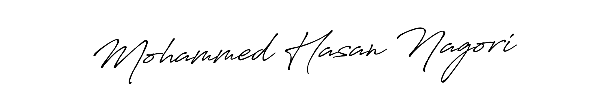 Mohammed Hasan Nagori stylish signature style. Best Handwritten Sign (Antro_Vectra_Bolder) for my name. Handwritten Signature Collection Ideas for my name Mohammed Hasan Nagori. Mohammed Hasan Nagori signature style 7 images and pictures png