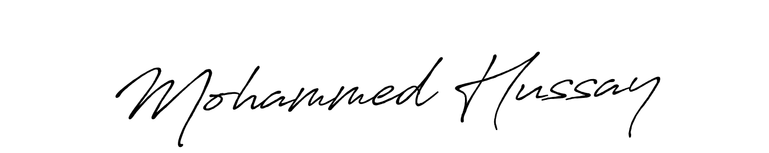 Create a beautiful signature design for name Mohammed Hussay. With this signature (Antro_Vectra_Bolder) fonts, you can make a handwritten signature for free. Mohammed Hussay signature style 7 images and pictures png