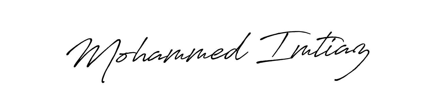 How to make Mohammed Imtiaz name signature. Use Antro_Vectra_Bolder style for creating short signs online. This is the latest handwritten sign. Mohammed Imtiaz signature style 7 images and pictures png