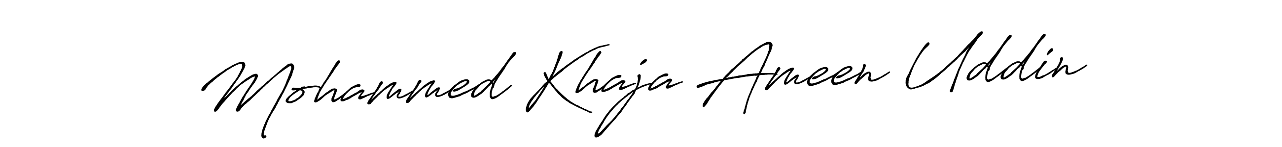 Create a beautiful signature design for name Mohammed Khaja Ameen Uddin. With this signature (Antro_Vectra_Bolder) fonts, you can make a handwritten signature for free. Mohammed Khaja Ameen Uddin signature style 7 images and pictures png