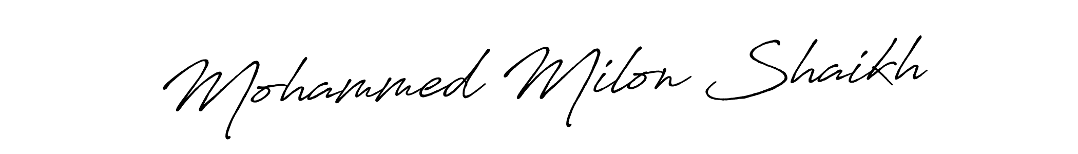 How to make Mohammed Milon Shaikh name signature. Use Antro_Vectra_Bolder style for creating short signs online. This is the latest handwritten sign. Mohammed Milon Shaikh signature style 7 images and pictures png