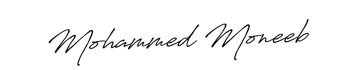 Make a beautiful signature design for name Mohammed Moneeb. With this signature (Antro_Vectra_Bolder) style, you can create a handwritten signature for free. Mohammed Moneeb signature style 7 images and pictures png