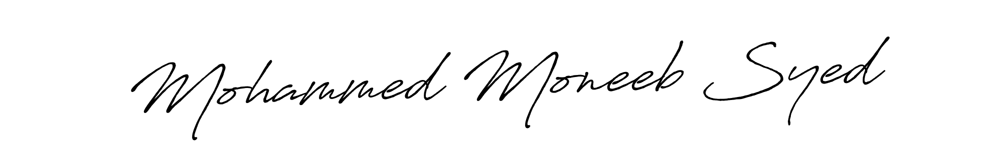 Mohammed Moneeb Syed stylish signature style. Best Handwritten Sign (Antro_Vectra_Bolder) for my name. Handwritten Signature Collection Ideas for my name Mohammed Moneeb Syed. Mohammed Moneeb Syed signature style 7 images and pictures png