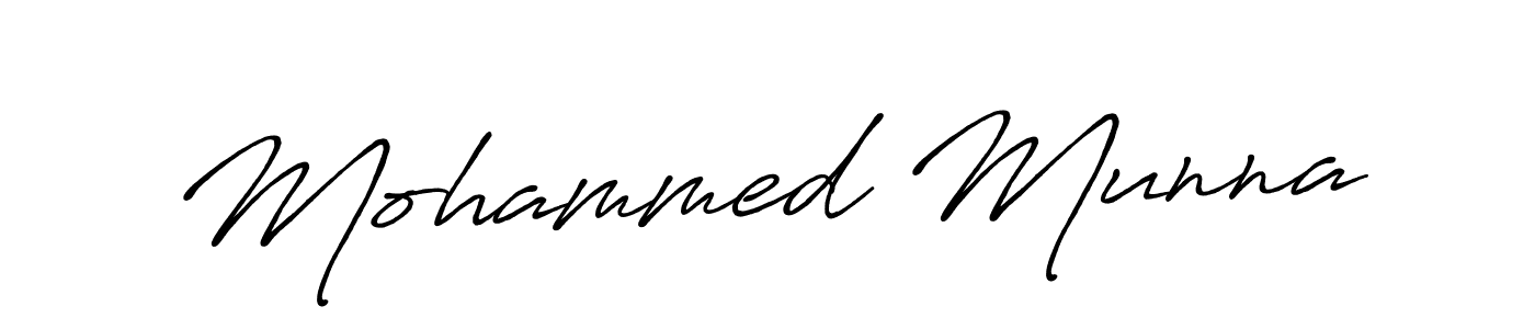 Make a beautiful signature design for name Mohammed Munna. With this signature (Antro_Vectra_Bolder) style, you can create a handwritten signature for free. Mohammed Munna signature style 7 images and pictures png