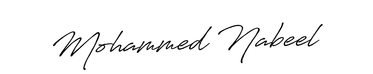 Create a beautiful signature design for name Mohammed Nabeel. With this signature (Antro_Vectra_Bolder) fonts, you can make a handwritten signature for free. Mohammed Nabeel signature style 7 images and pictures png