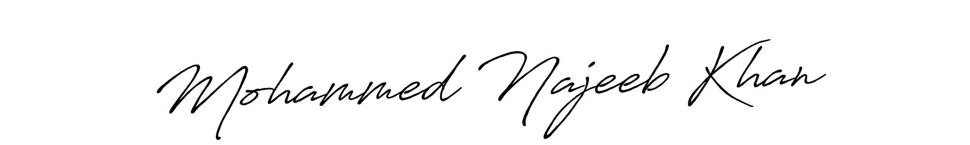 Create a beautiful signature design for name Mohammed Najeeb Khan. With this signature (Antro_Vectra_Bolder) fonts, you can make a handwritten signature for free. Mohammed Najeeb Khan signature style 7 images and pictures png